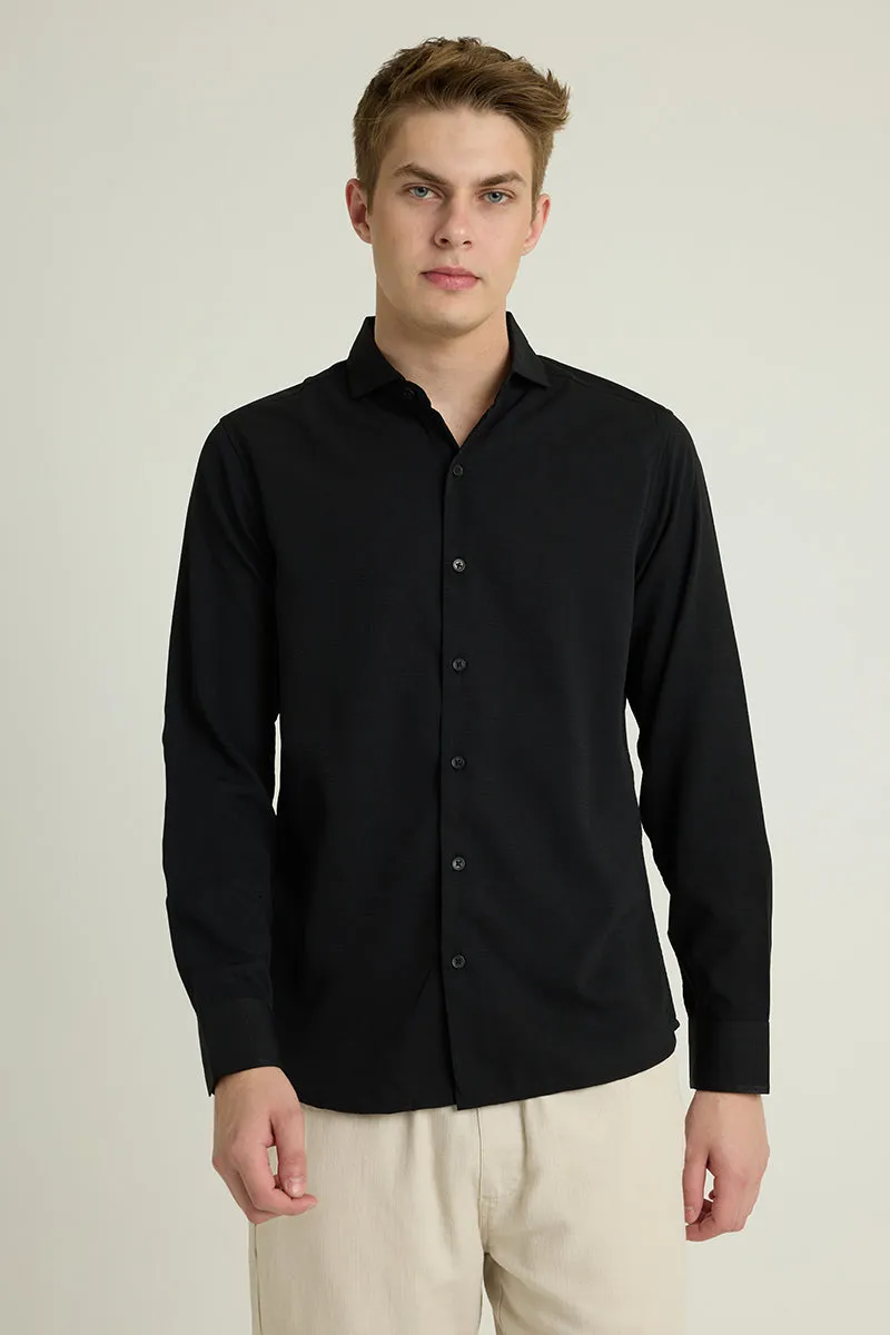 Black French Collar Shirt