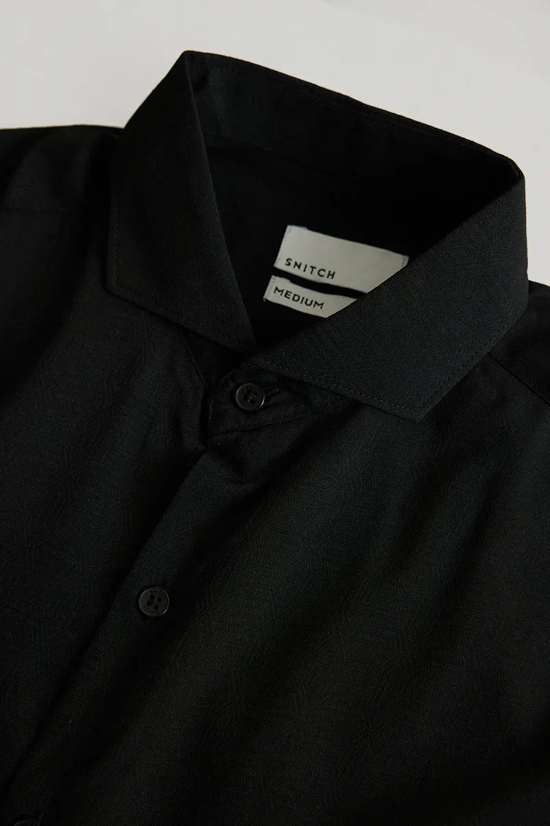 Black French Collar Shirt