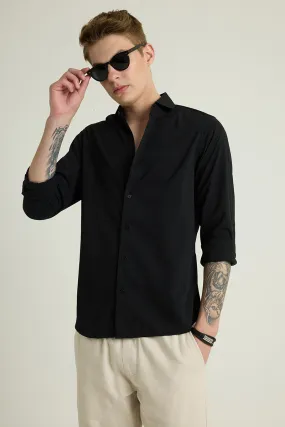 Black French Collar Shirt