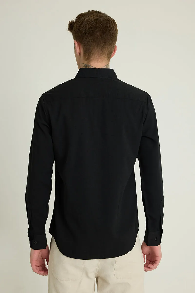 Black French Collar Shirt