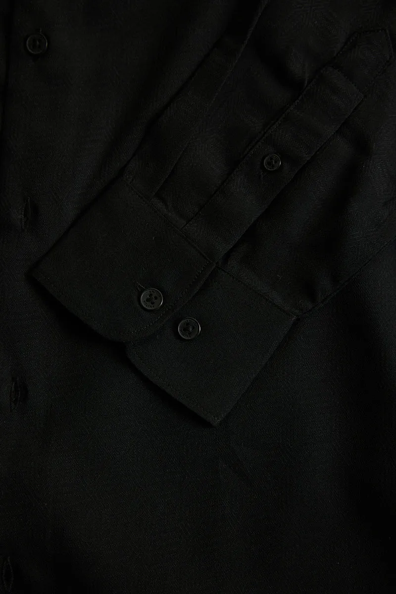 Black French Collar Shirt