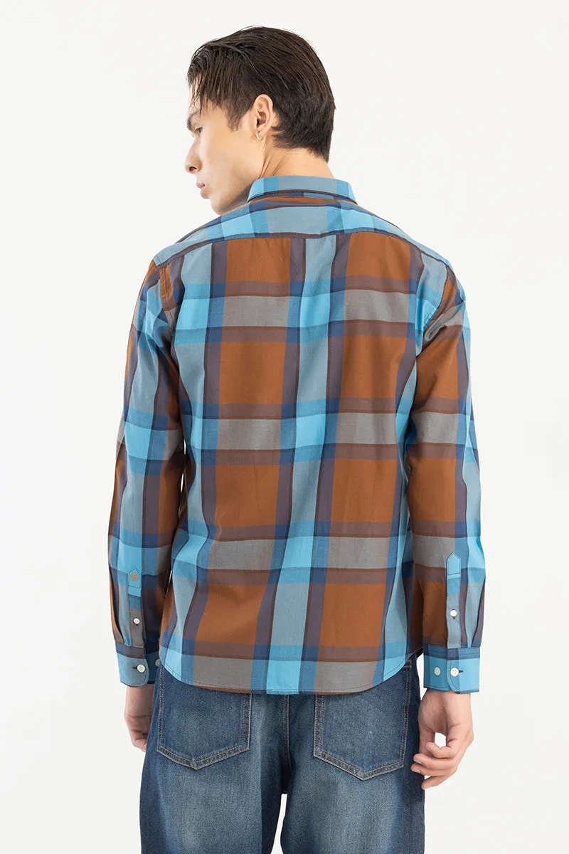 Bold Boundary Check Brown Shirt