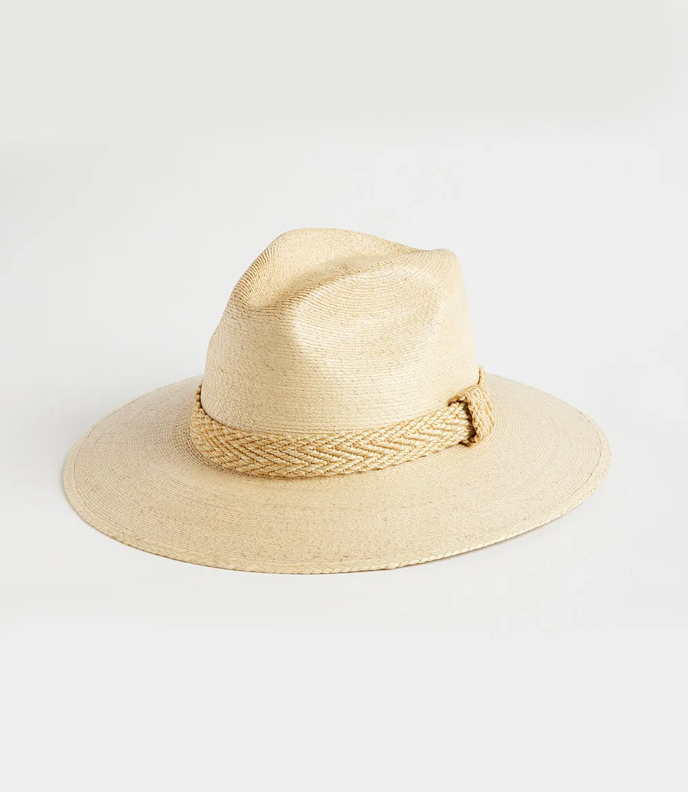 Braided Trim Palm Leaf Fedora Hat