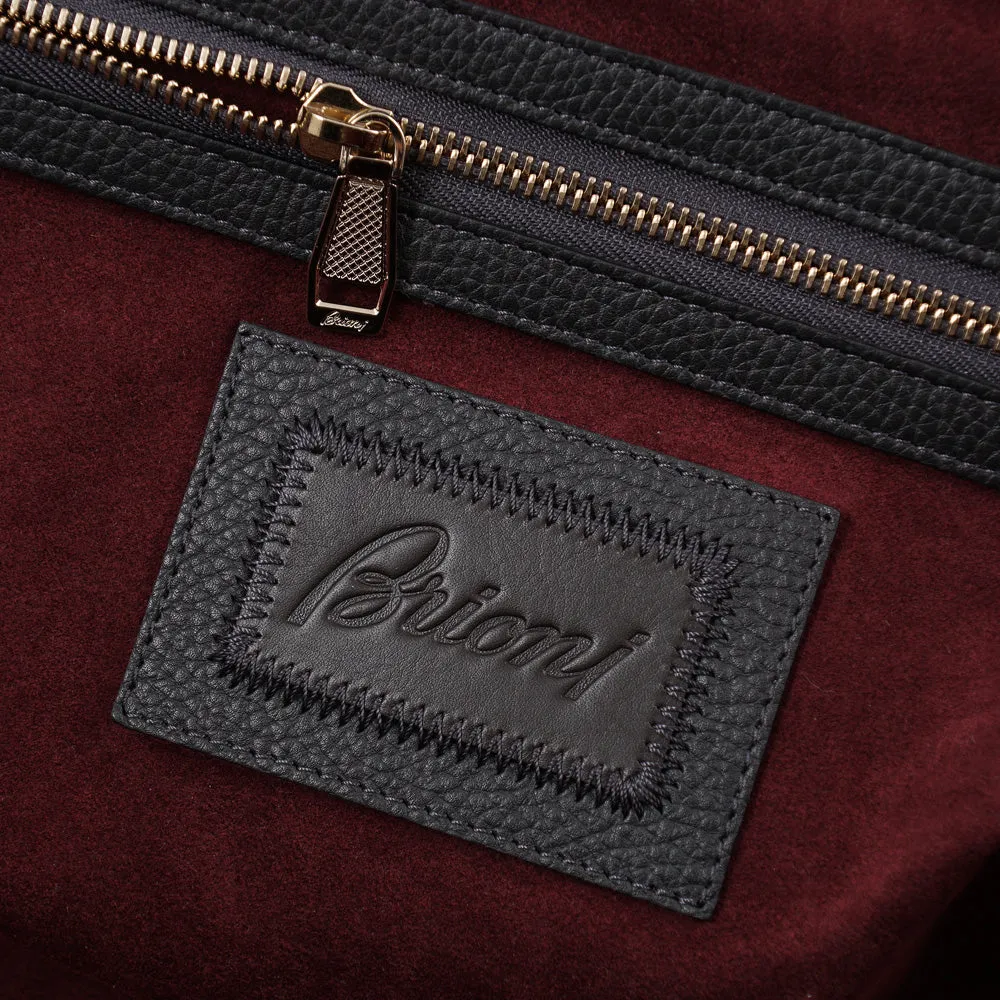 Brioni Cashmere and Leather Weekend Bag