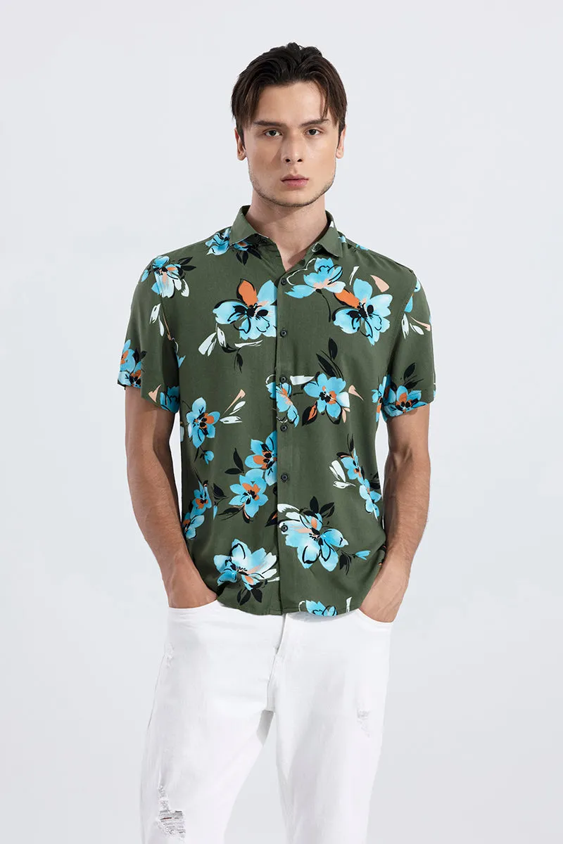 Calendula Flower Green Shirt