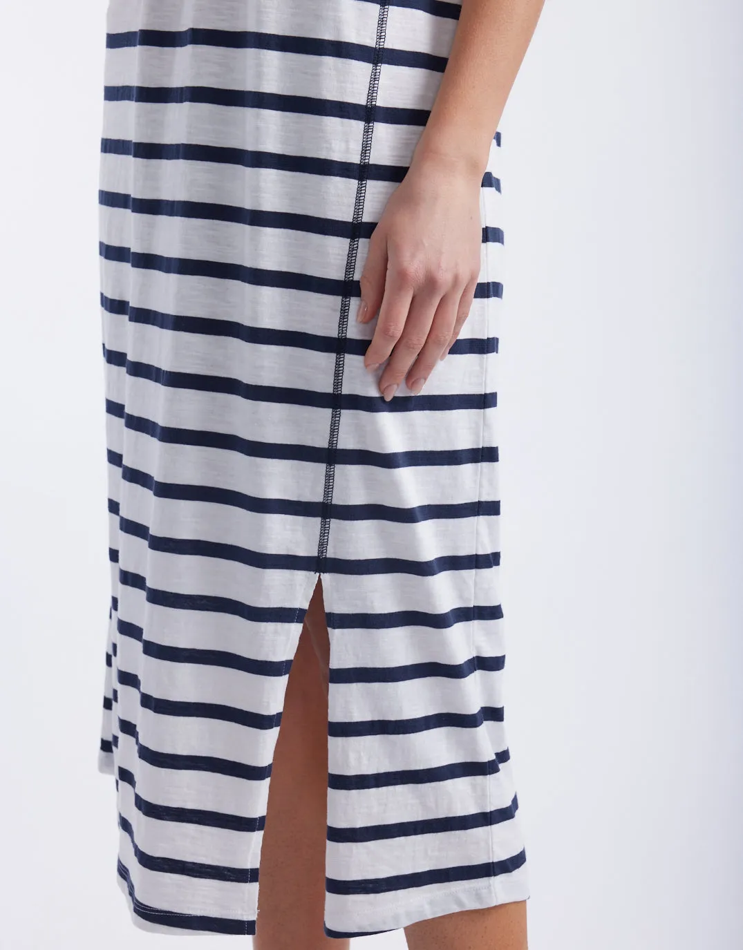 Cali Tank Dress - White/Navy Stripe