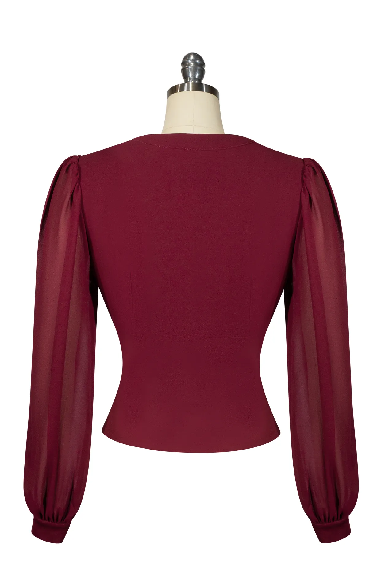 Capone Frill Front Blouse (Burgundy)