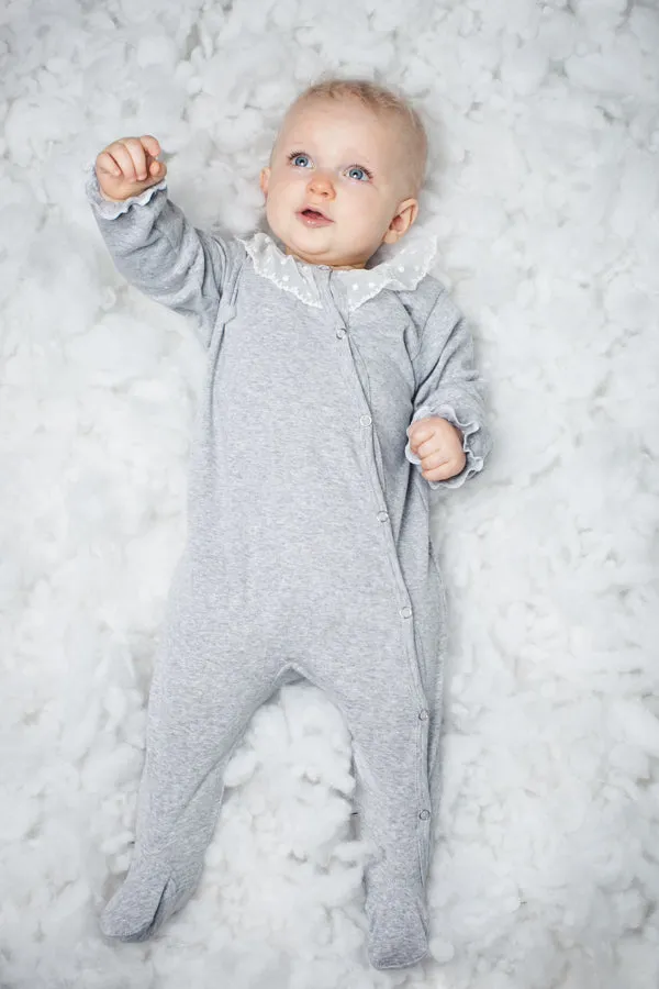 CAROL BABY ROMPER GREY/WHITE