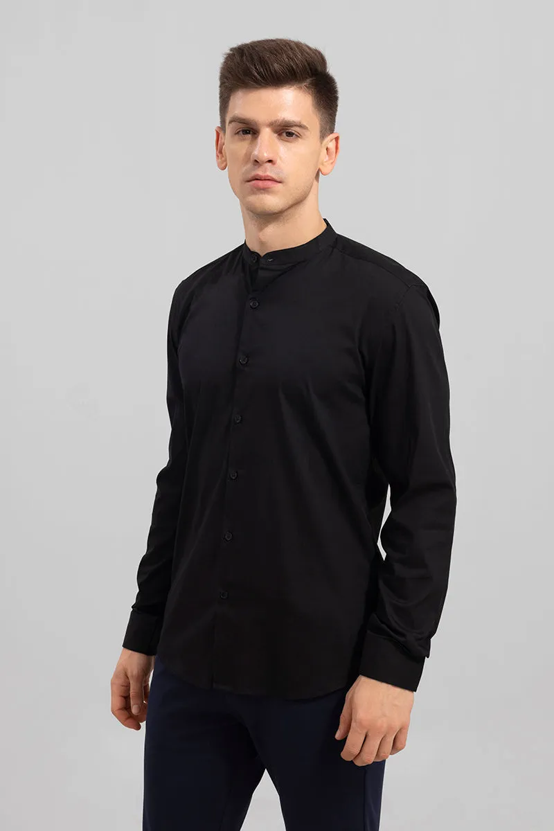 Chinese Collar Black Shirt