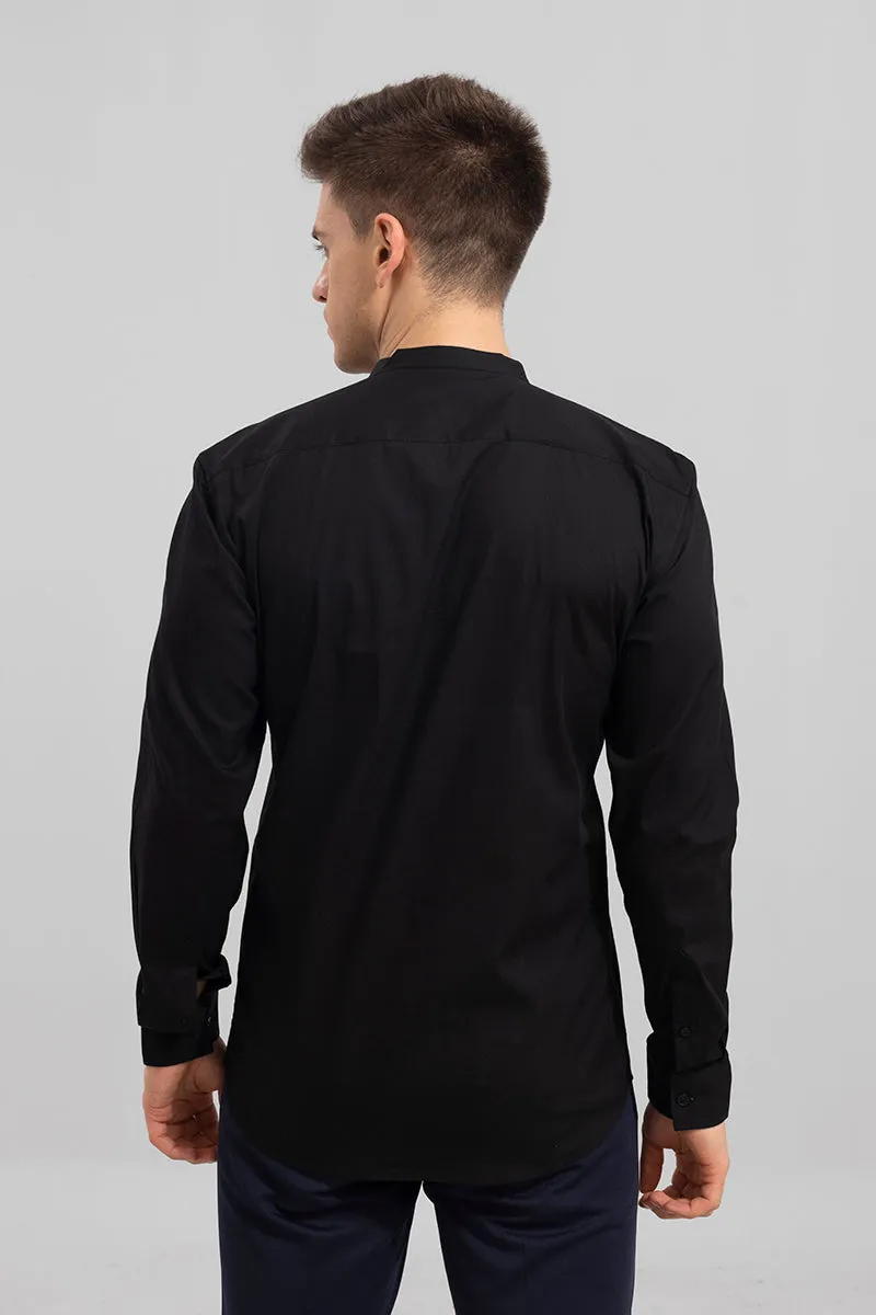 Chinese Collar Black Shirt