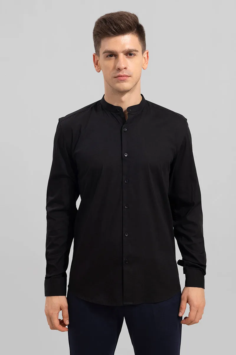 Chinese Collar Black Shirt