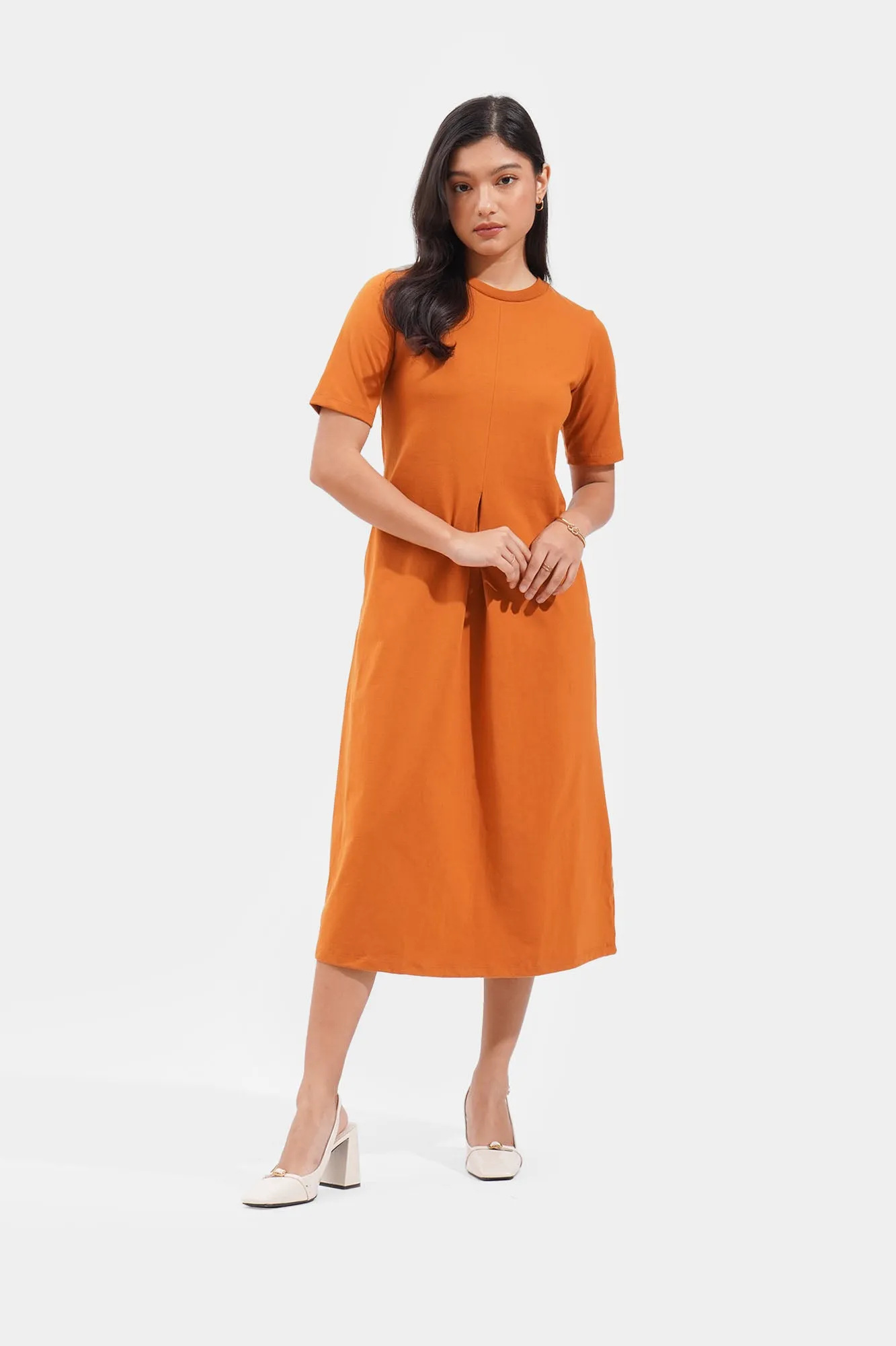 Closet Staples Round Neck Midi Dress