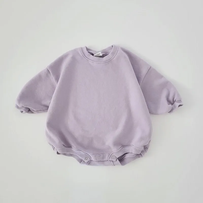 Cozy Cotton Baby Romper Sweatshirt