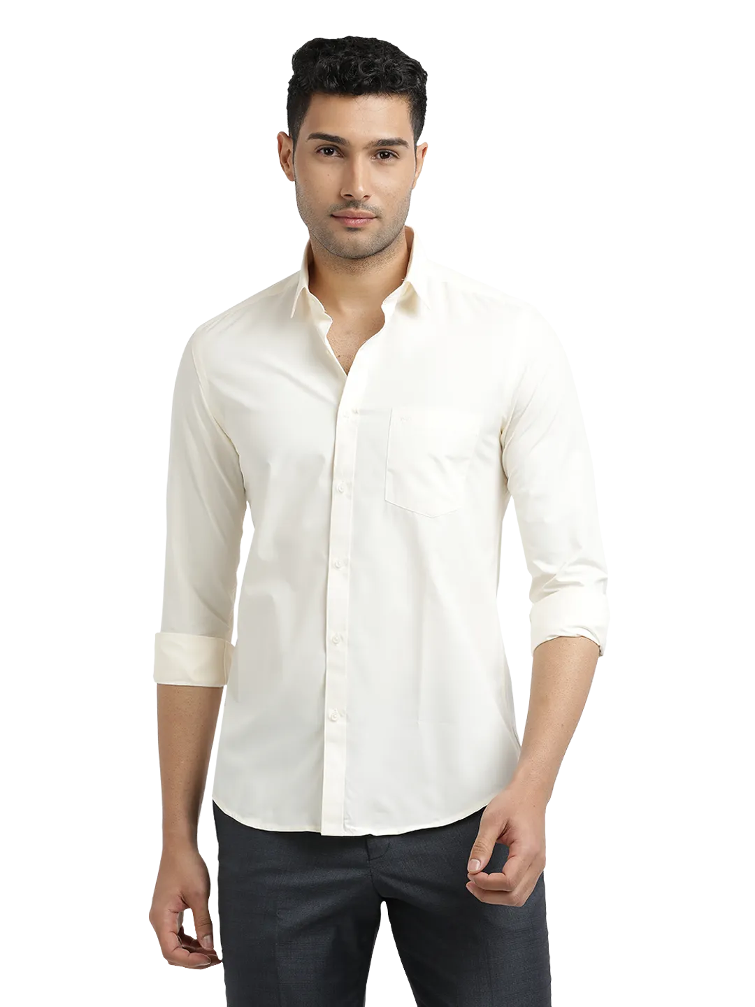 Cream Formal Core Solid Shirt - ENCLAVE_CREAM