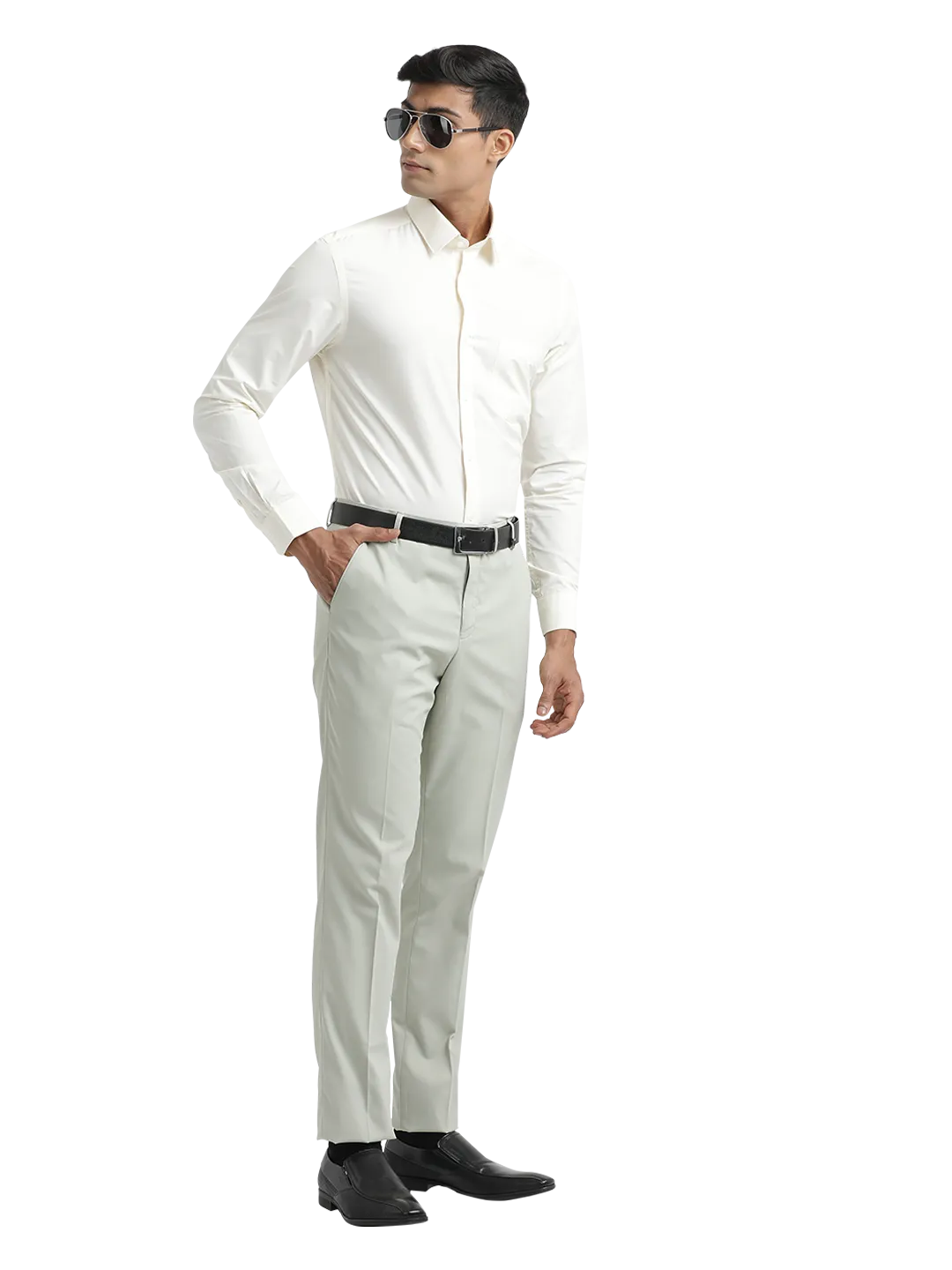 Cream Formal Core Solid Shirt - ENCLAVE_CREAM