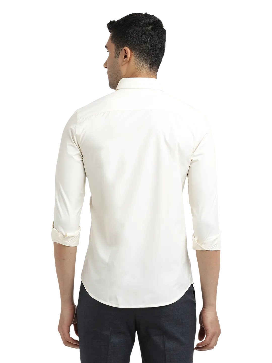 Cream Formal Core Solid Shirt - ENCLAVE_CREAM