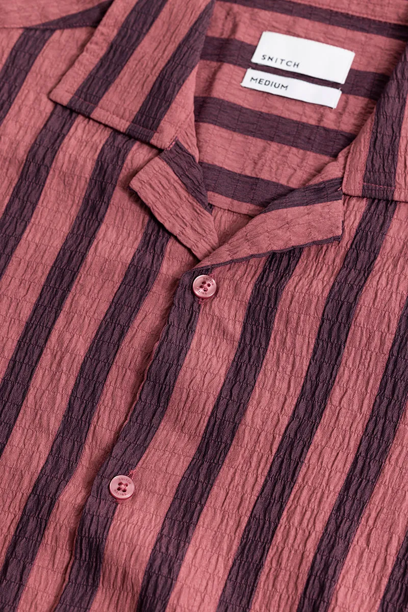 Divine Stripe Purple Seer Sucker Shirt