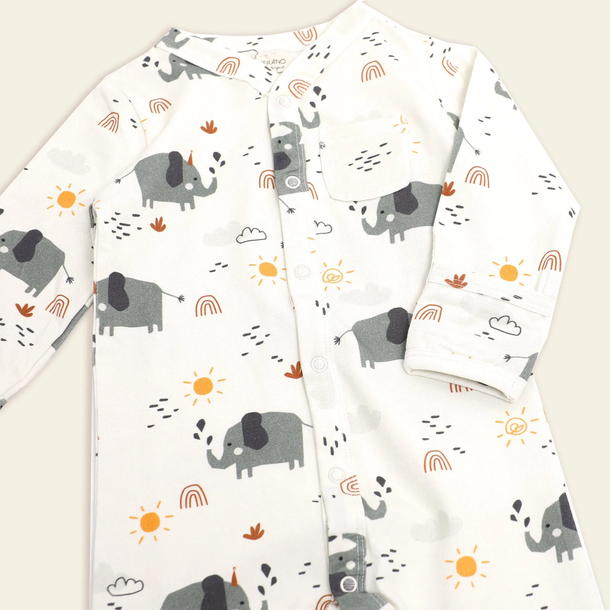 Elephant Baby Jumpsuit  (Organic Cotton)