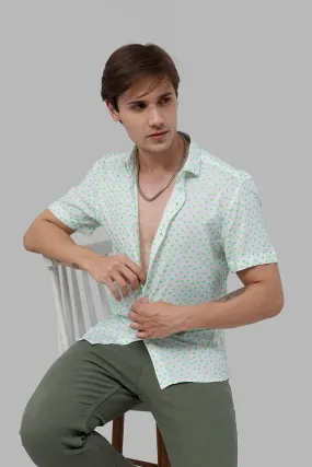 Fluorescence Polka Green Shirt