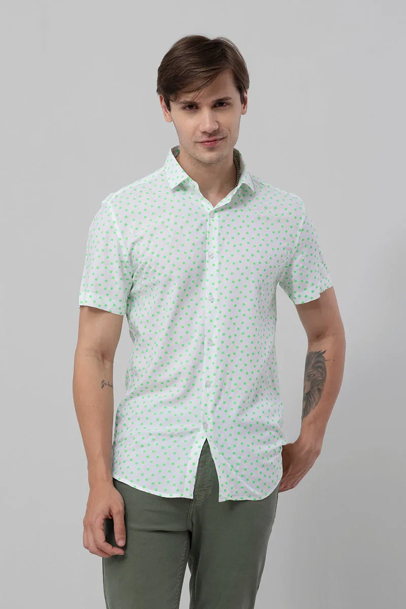 Fluorescence Polka Green Shirt