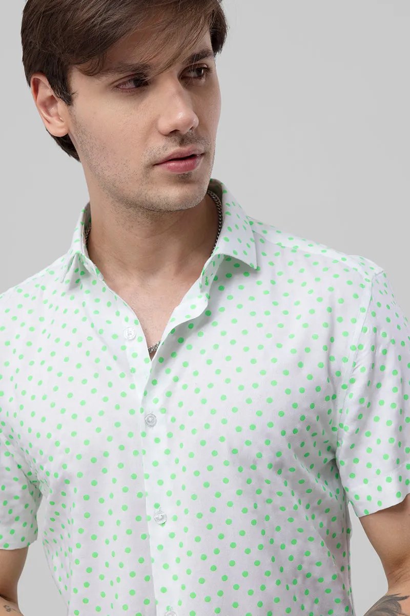 Fluorescence Polka Green Shirt