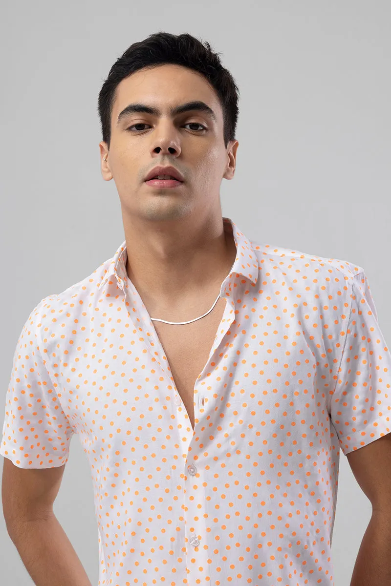 Fluorescence Polka Orange Shirt