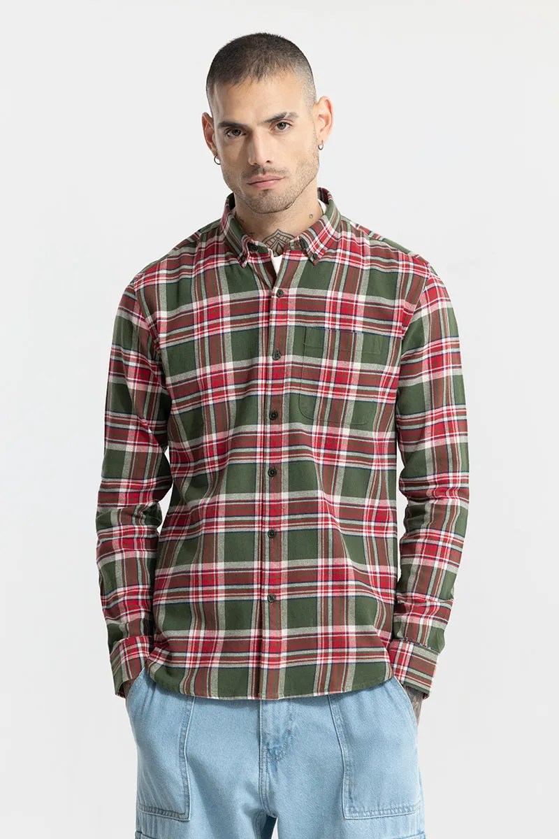 Fogey Merry Green Checks Shirt