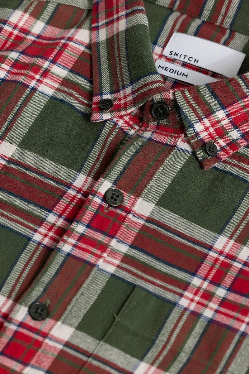 Fogey Merry Green Checks Shirt