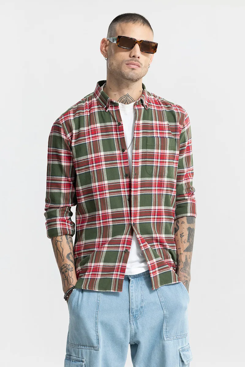 Fogey Merry Green Checks Shirt