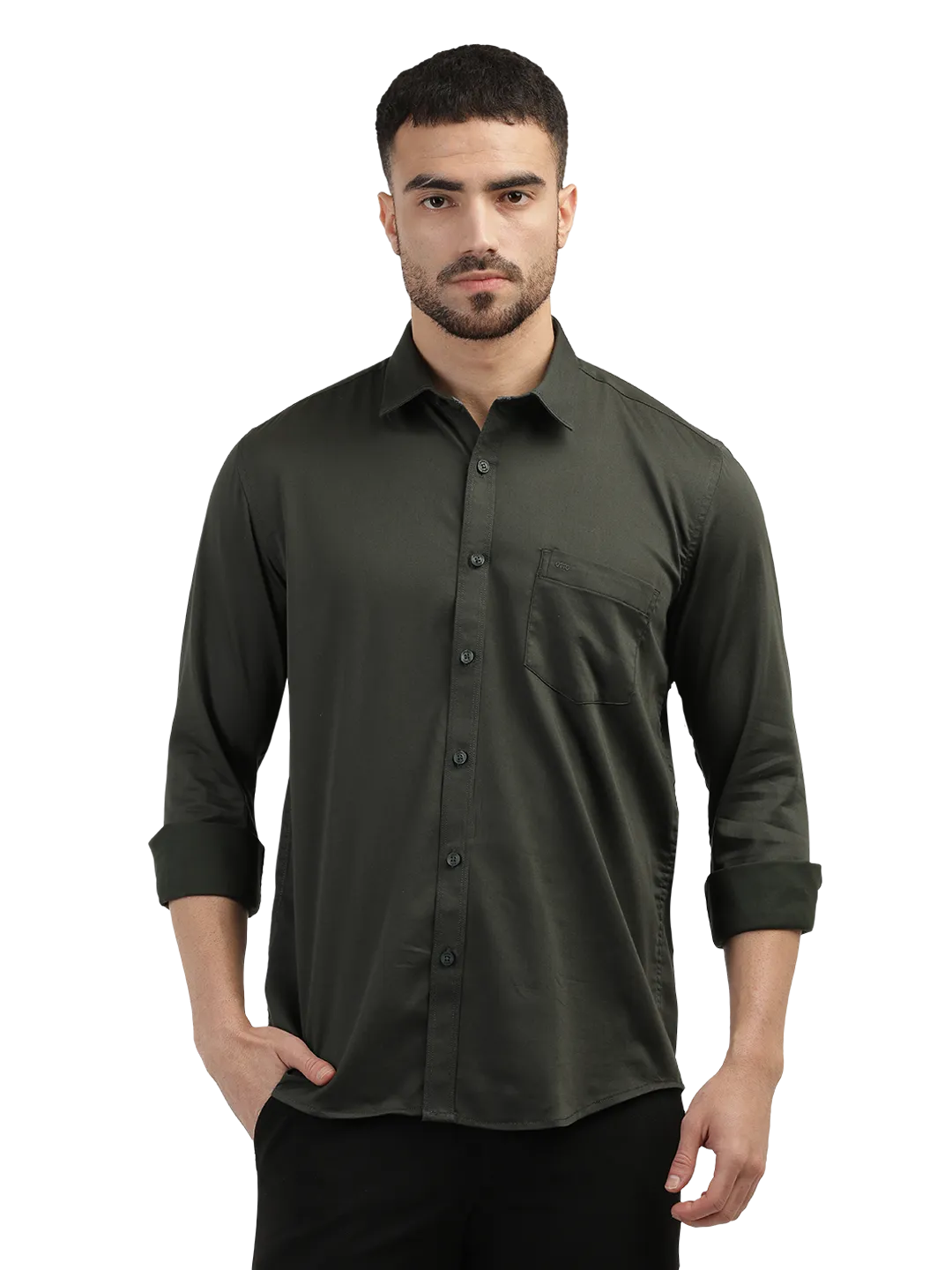 Forest Green Plain Casual Core Shirt - RHYTHM_6