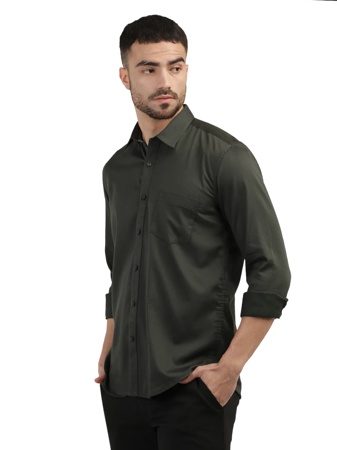 Forest Green Plain Casual Core Shirt - RHYTHM_6