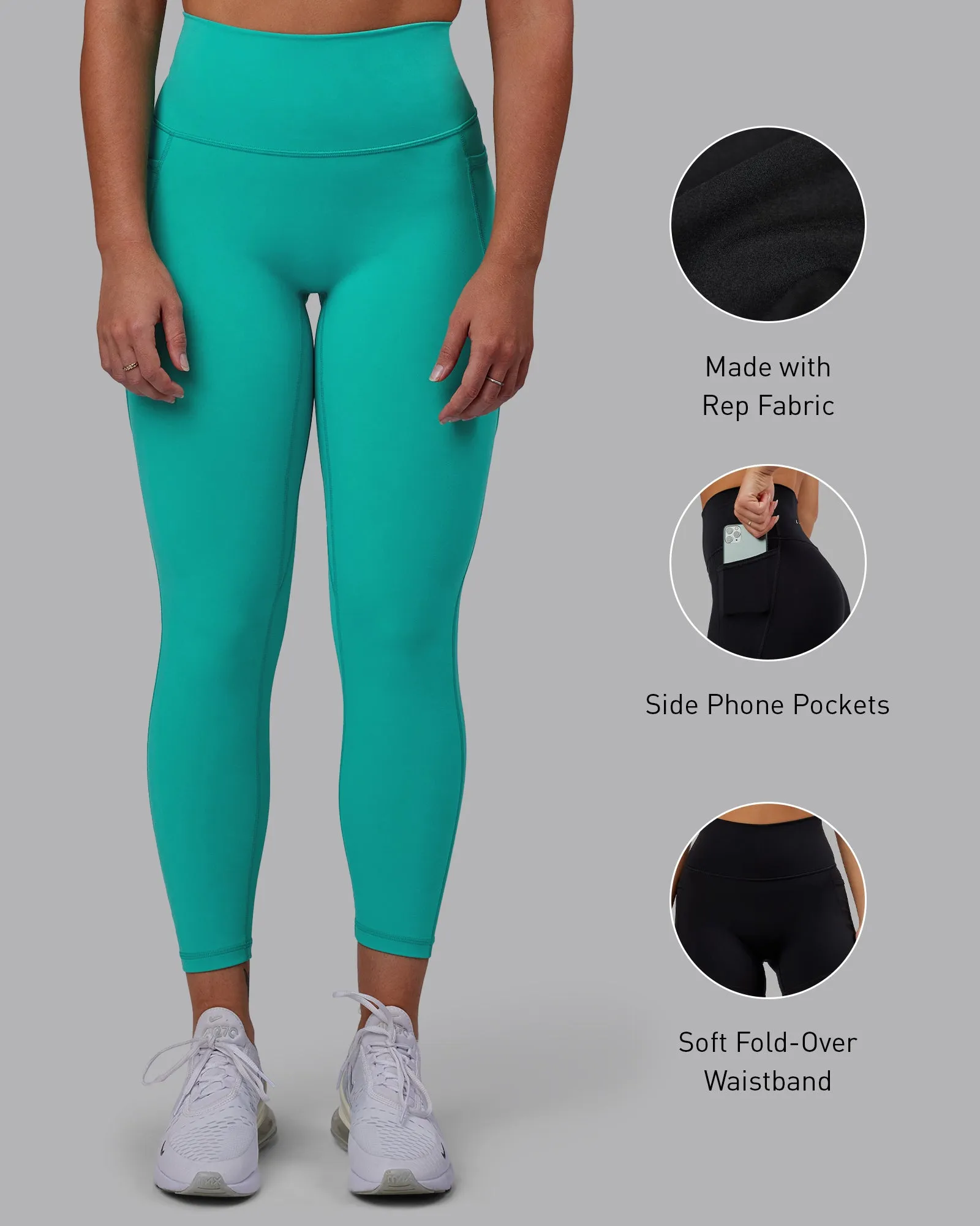 Fusion 7/8 Length Leggings - Turquoise Tide