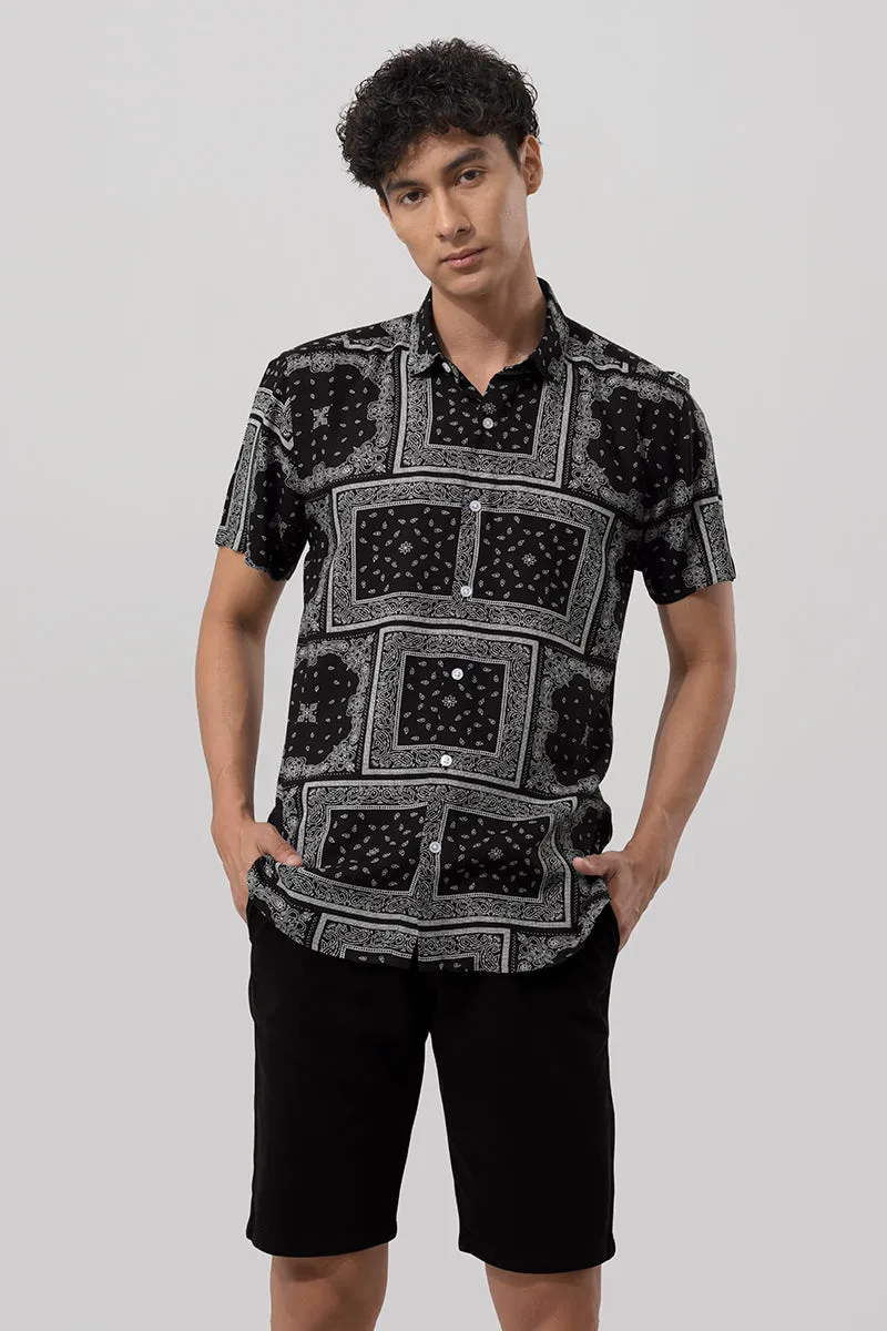 Galaxy Paisley Black Shirt