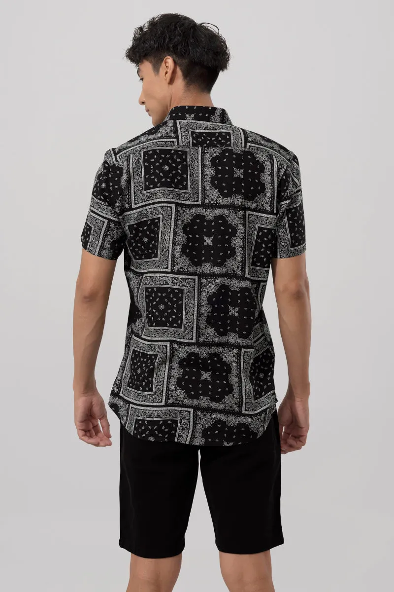 Galaxy Paisley Black Shirt