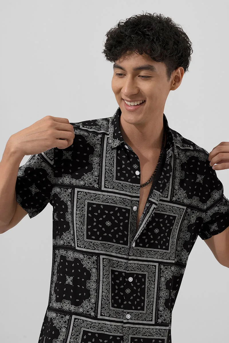 Galaxy Paisley Black Shirt