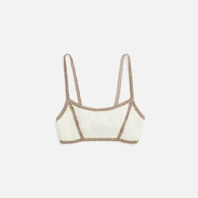 GUIZIO Knit Exposed Seam Bra - Cream