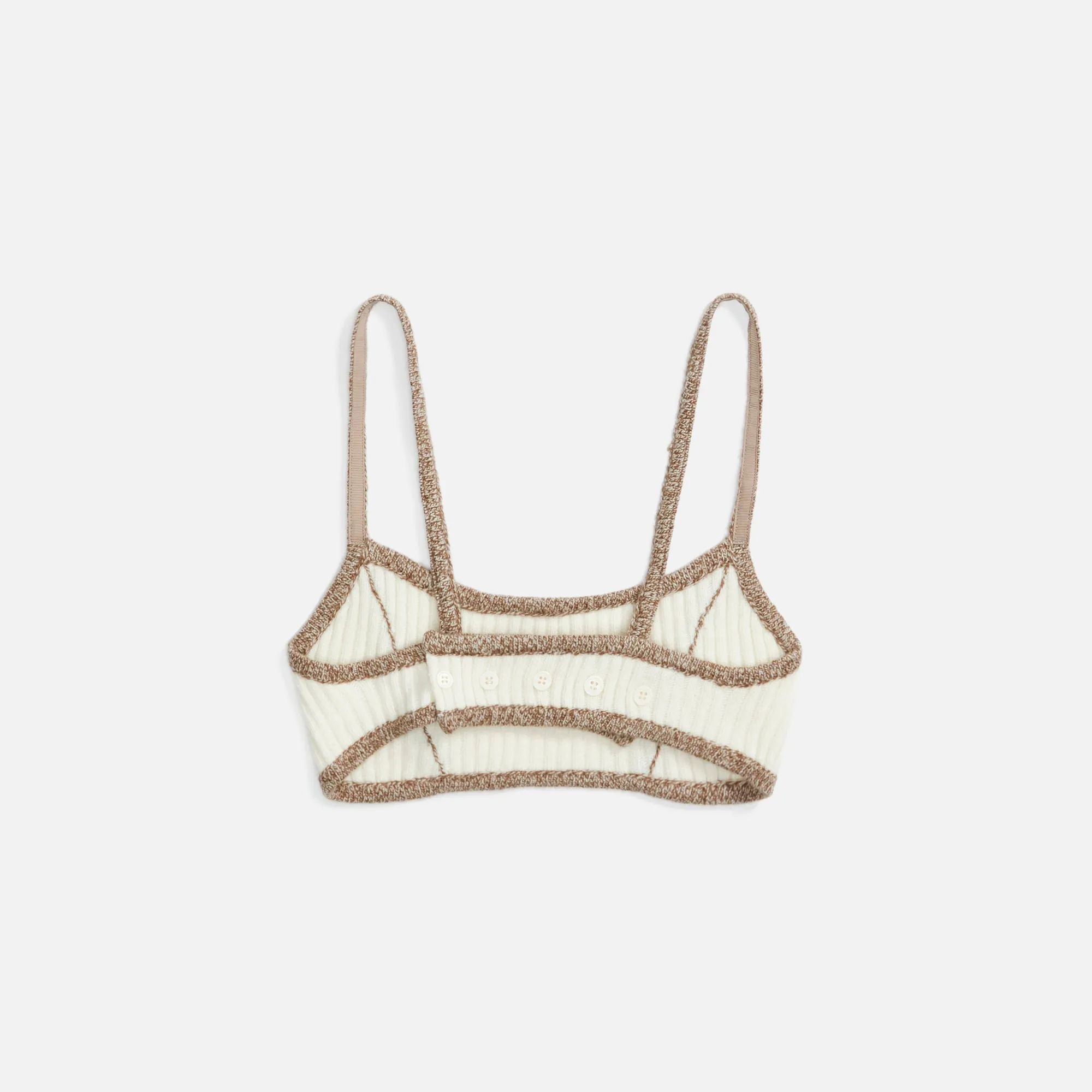 GUIZIO Knit Exposed Seam Bra - Cream