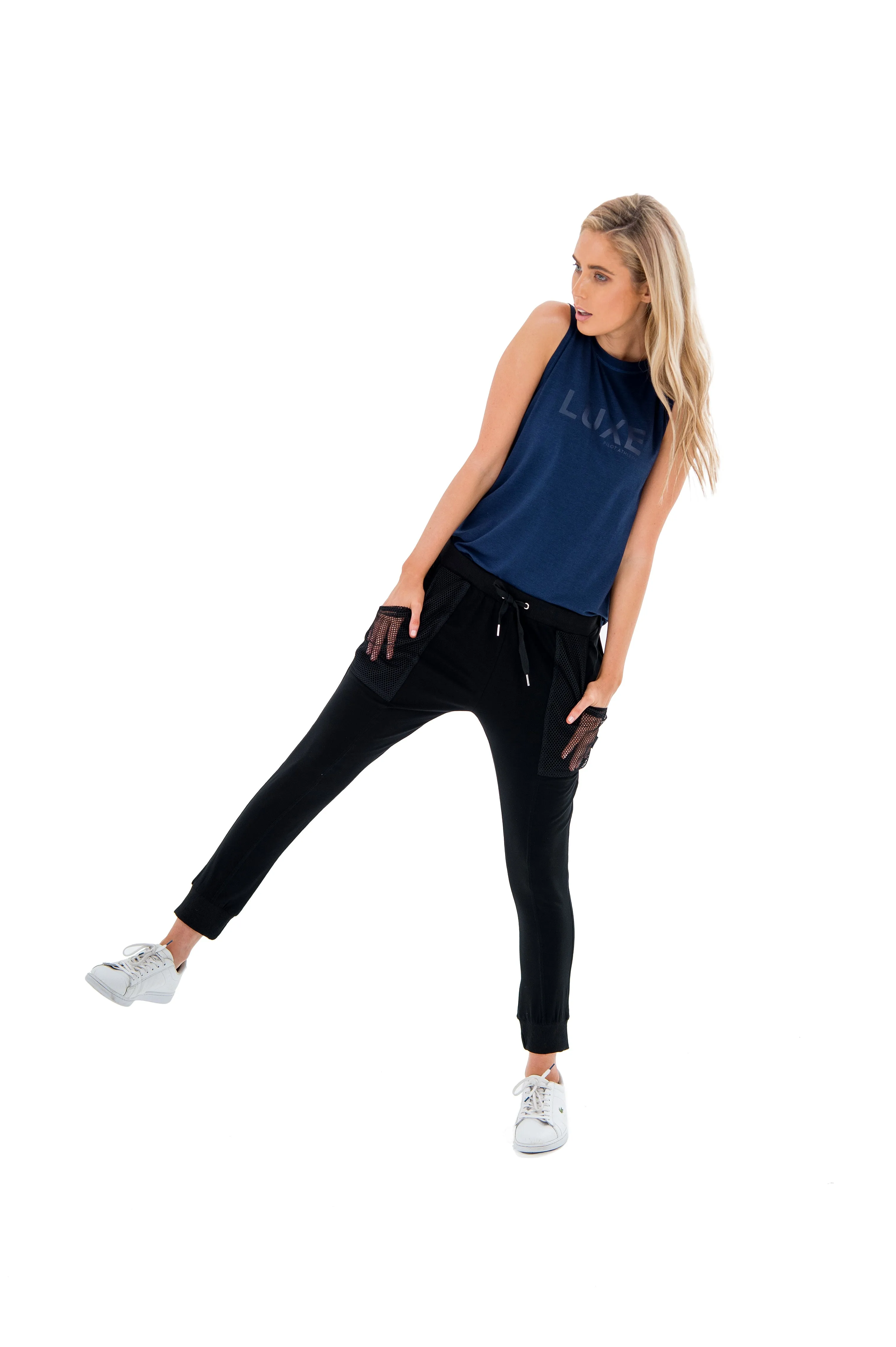 HARKNESS LUXE MUSCLE TEE - BLUE