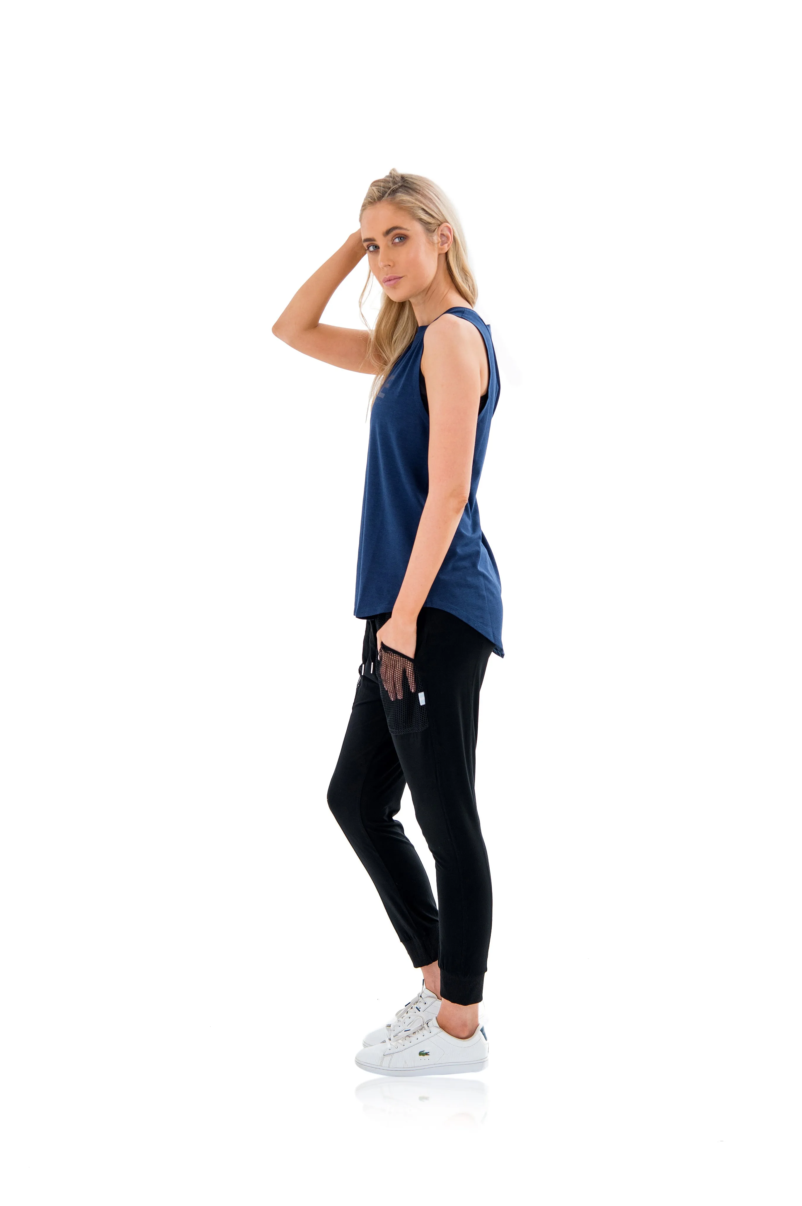 HARKNESS LUXE MUSCLE TEE - BLUE