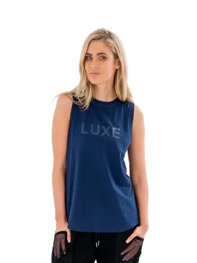 HARKNESS LUXE MUSCLE TEE - BLUE