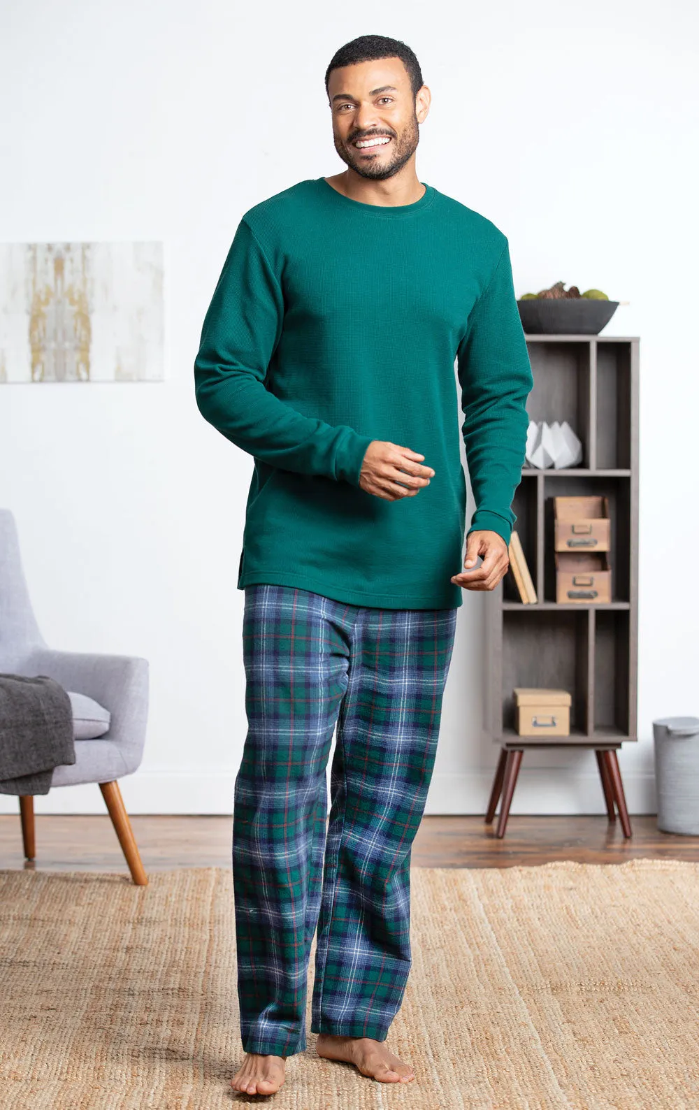 Heritage Plaid Thermal-Top Men's Pajamas