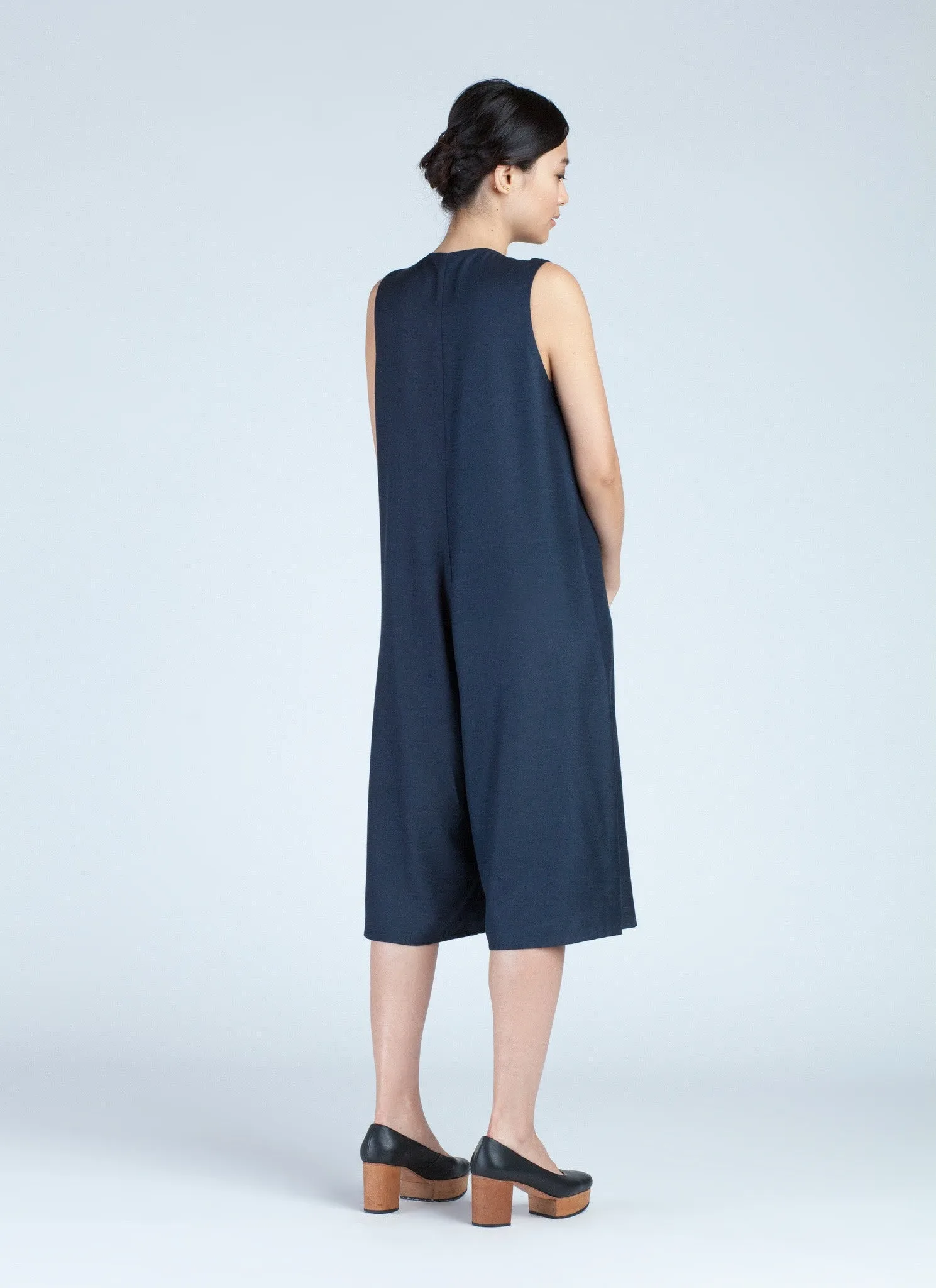 Hidden Layer Sleeveless Onesie - Deep Blue