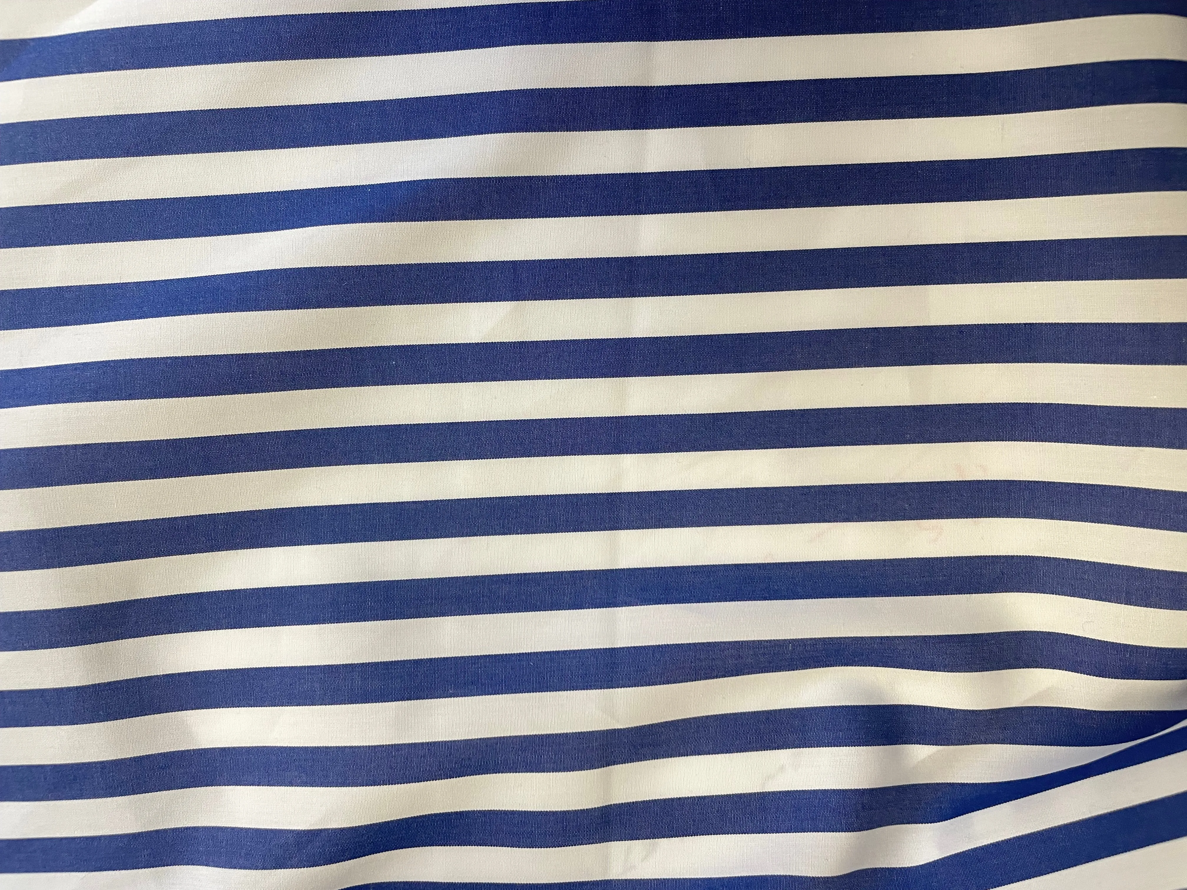 Italian Stripe Cotton Shirting - Washed Blue & White