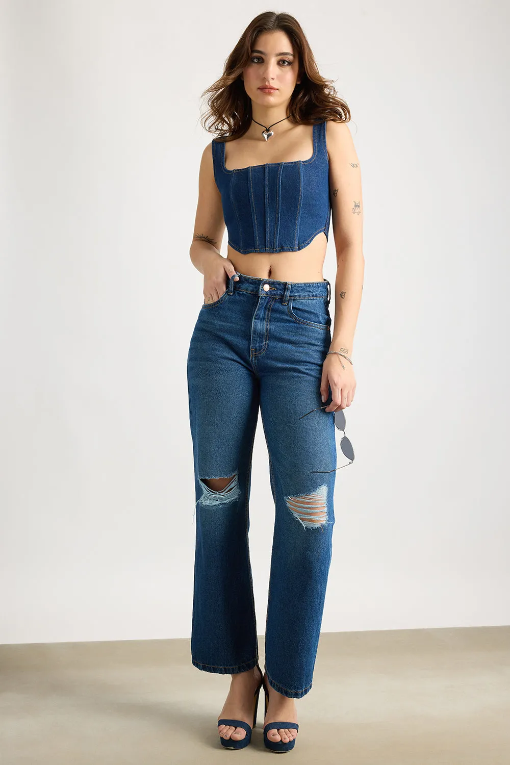 Jean Corset Top