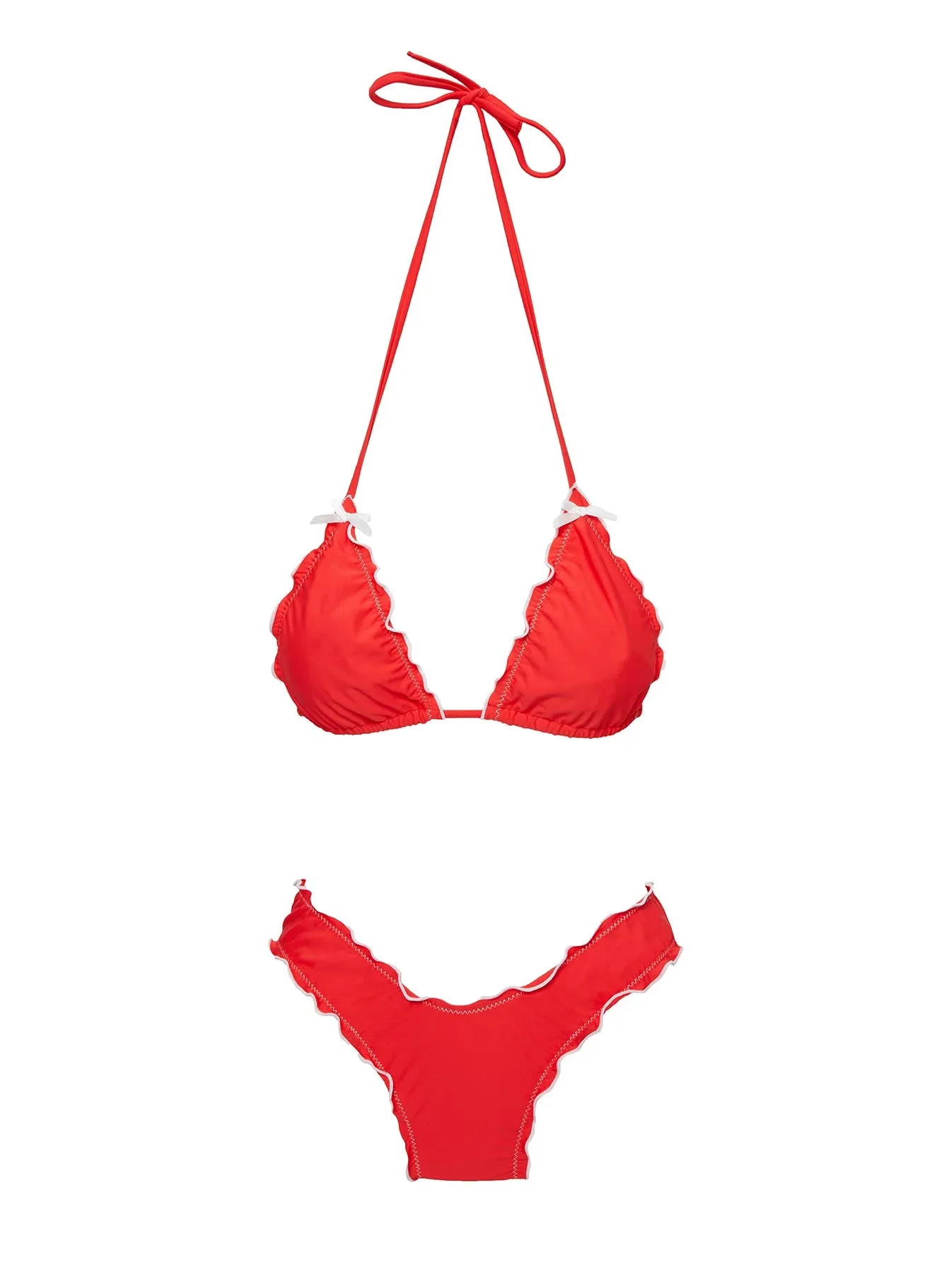 Kathrine High Cut Cheeky Bikini Bottom Red