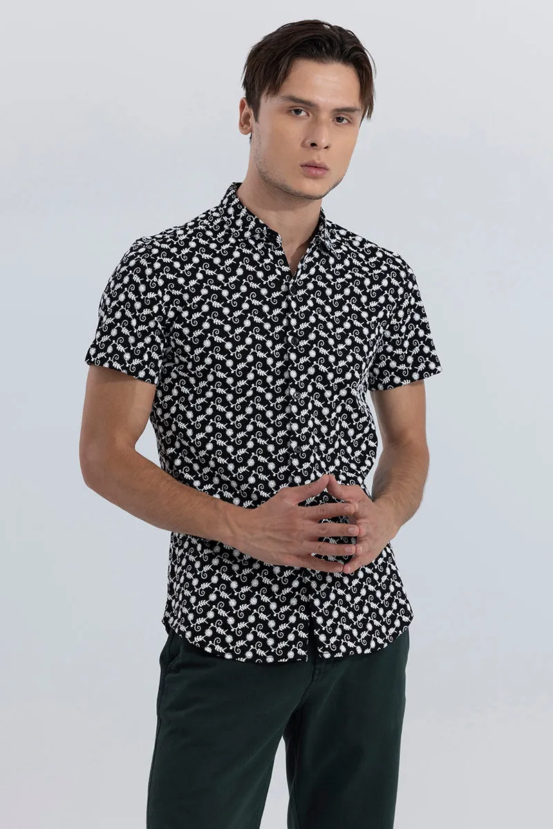 Kukka Black Embroidery Shirt