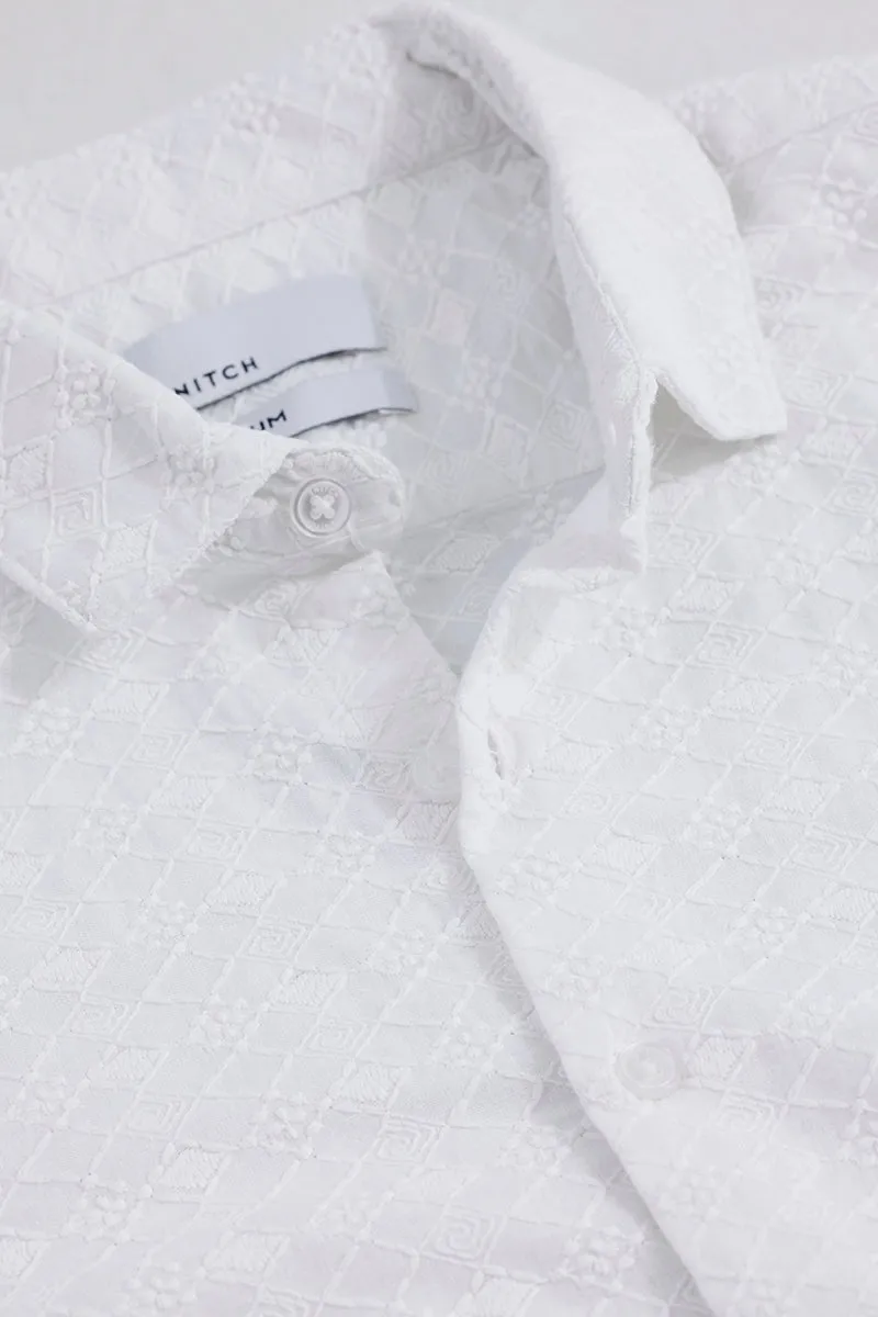 Miniature Box White Embroidery Shirt