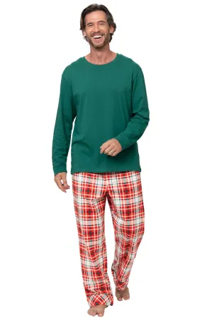 Modern Plaid Pullover Mens Pajamas - Pet & Owner