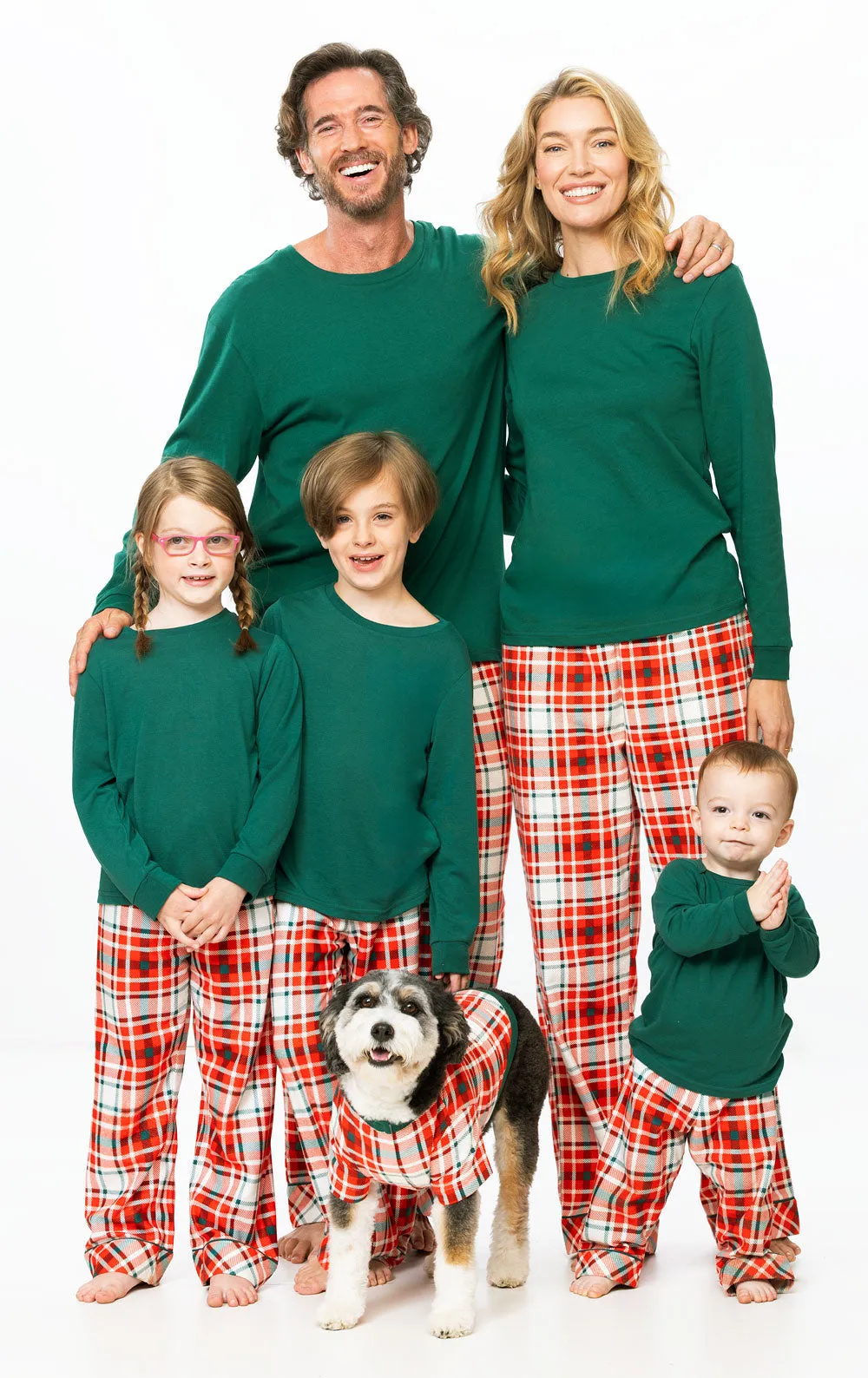 Modern Plaid Pullover Unisex Kids Pajamas - Family Set