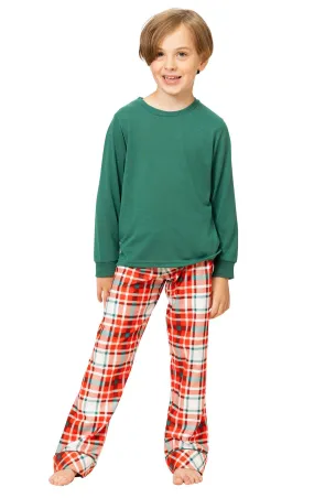 Modern Plaid Pullover Unisex Kids Pajamas